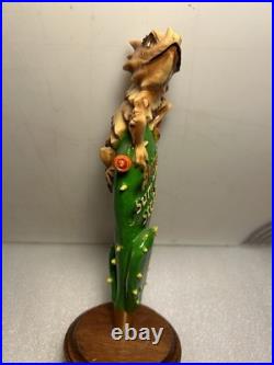 SHINER SUMMER HORNY TOAD LIZARD ON A CACTUS Draft beer tap handle. TEXAS