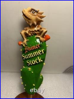 SHINER SUMMER HORNY TOAD LIZARD ON A CACTUS Draft beer tap handle. TEXAS