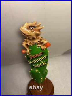 SHINER SUMMER HORNY TOAD LIZARD ON A CACTUS Draft beer tap handle. TEXAS
