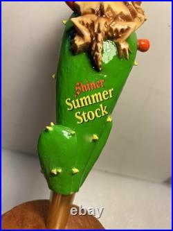 SHINER SUMMER HORNY TOAD LIZARD ON A CACTUS Draft beer tap handle. TEXAS