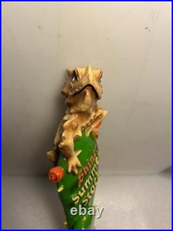 SHINER SUMMER HORNY TOAD LIZARD ON A CACTUS Draft beer tap handle. TEXAS