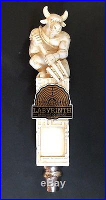 SUPER RARE NIB Beautiful Labyrinth Marble/Ivory Finish Minotaur Bull Tap Handle