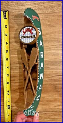 Saranac Beer Tap Handle Knob Keg Draft Bar Top Brewing Oktoberfest Green Canoe