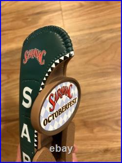Saranac Beer Tap Handle Knob Keg Draft Bar Top Brewing Oktoberfest Green Canoe