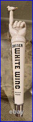 Shiner Bock White Wing Belgian White Tap Handle BIRD ON FINGER (RARE ONLY 1)