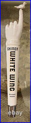 Shiner Bock White Wing Belgian White Tap Handle BIRD ON FINGER (RARE ONLY 1)