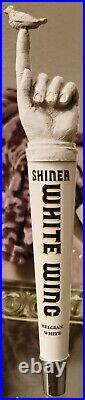 Shiner Bock White Wing Belgian White Tap Handle BIRD ON FINGER (RARE ONLY 1)