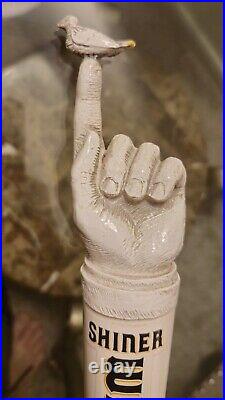 Shiner Bock White Wing Belgian White Tap Handle BIRD ON FINGER (RARE ONLY 1)