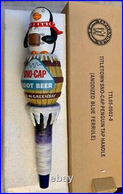 Sno-Cap Root Beer Penguin Titletown Brewing Tap Handle NIB