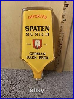 Spaten Munich Beer Tap Handle Used Lucite. German Dark Beer Since 1397