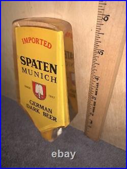 Spaten Munich Beer Tap Handle Used Lucite. German Dark Beer Since 1397