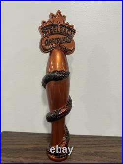 Steelback Brewing Co Copperhead Pilsner Snake Lizard Figural Beer Tap Handle