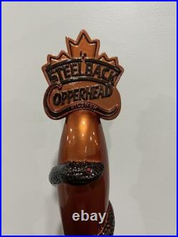Steelback Brewing Co Copperhead Pilsner Snake Lizard Figural Beer Tap Handle