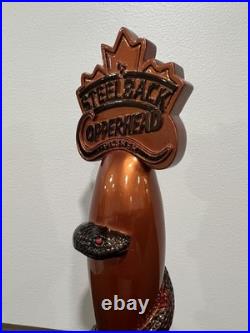 Steelback Brewing Co Copperhead Pilsner Snake Lizard Figural Beer Tap Handle