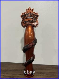 Steelback Brewing Co Copperhead Pilsner Snake Lizard Figural Beer Tap Handle