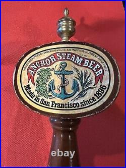 TALL Anchor Steam Wooden 3-Sided Tap Handle/Beer Knob withgold finial ornament