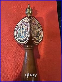 TALL Anchor Steam Wooden 3-Sided Tap Handle/Beer Knob withgold finial ornament