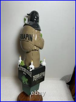 TERRAPIN BREWING HOPSECUTIONER IPA MASKED HOP SLAYER beer tap handle GEORGIA