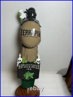 TERRAPIN BREWING HOPSECUTIONER IPA MASKED HOP SLAYER beer tap handle GEORGIA