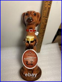 THREE DACHSHUNDS BREWING ANKLE BITER RED Draft beer tap handle. WISCONSIN