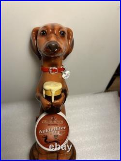 THREE DACHSHUNDS BREWING ANKLE BITER RED Draft beer tap handle. WISCONSIN