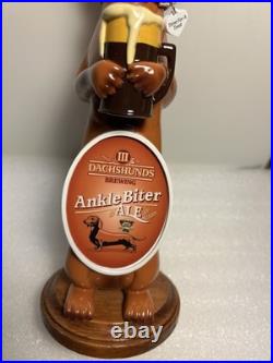 THREE DACHSHUNDS BREWING ANKLE BITER RED Draft beer tap handle. WISCONSIN