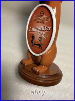 THREE DACHSHUNDS BREWING ANKLE BITER RED Draft beer tap handle. WISCONSIN