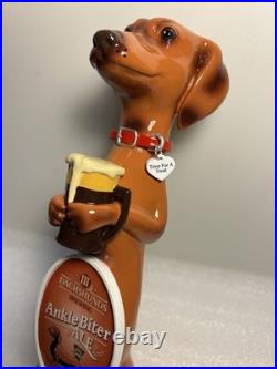 THREE DACHSHUNDS BREWING ANKLE BITER RED Draft beer tap handle. WISCONSIN