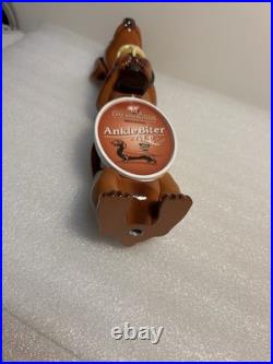 THREE DACHSHUNDS BREWING ANKLE BITER RED Draft beer tap handle. WISCONSIN