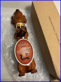 THREE DACHSHUNDS BREWING ANKLE BITER RED Draft beer tap handle. WISCONSIN