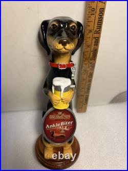 THREE III DACHSHUNDS ANKLE BITER BLACK & TAN draft beer tap handle. WISCONSIN THREE III DACHSHUNDS ANKLE BITER BLACK & TAN draft beer tap handle. WISCONSIN