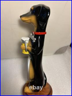 THREE III DACHSHUNDS ANKLE BITER BLACK & TAN draft beer tap handle. WISCONSIN THREE III DACHSHUNDS ANKLE BITER BLACK & TAN draft beer tap handle. WISCONSIN