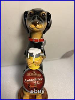 THREE III DACHSHUNDS ANKLE BITER BLACK & TAN draft beer tap handle. WISCONSIN THREE III DACHSHUNDS ANKLE BITER BLACK & TAN draft beer tap handle. WISCONSIN