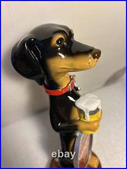 THREE III DACHSHUNDS ANKLE BITER BLACK & TAN draft beer tap handle. WISCONSIN THREE III DACHSHUNDS ANKLE BITER BLACK & TAN draft beer tap handle. WISCONSIN