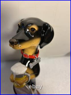 THREE III DACHSHUNDS ANKLE BITER BLACK & TAN draft beer tap handle. WISCONSIN THREE III DACHSHUNDS ANKLE BITER BLACK & TAN draft beer tap handle. WISCONSIN