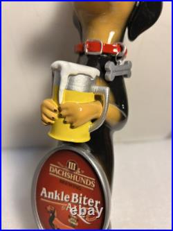 THREE III DACHSHUNDS ANKLE BITER BLACK & TAN draft beer tap handle. WISCONSIN THREE III DACHSHUNDS ANKLE BITER BLACK & TAN draft beer tap handle. WISCONSIN