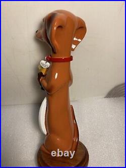 THREE III DACHSHUNDS BREWING ANKLE BITER ALE BROWN beer tap handle WISCONSIN