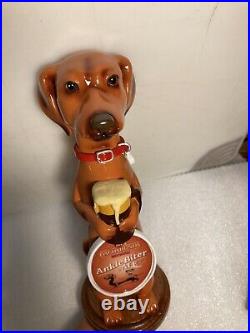 THREE III DACHSHUNDS BREWING ANKLE BITER ALE BROWN beer tap handle WISCONSIN