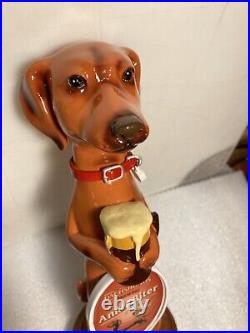 THREE III DACHSHUNDS BREWING ANKLE BITER ALE BROWN beer tap handle WISCONSIN