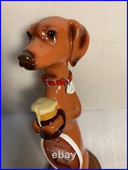 THREE III DACHSHUNDS BREWING ANKLE BITER ALE BROWN beer tap handle WISCONSIN
