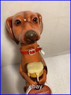 THREE III DACHSHUNDS BREWING ANKLE BITER ALE BROWN beer tap handle WISCONSIN