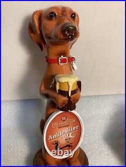 THREE III DACHSHUNDS BREWING ANKLE BITER BROWN Draft beer tap handle. WISCONSIN