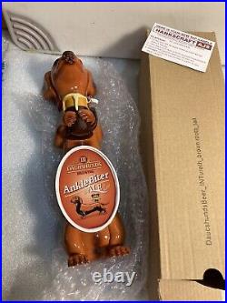 THREE III DACHSHUNDS BREWING ANKLE BITER BROWN Draft beer tap handle. WISCONSIN
