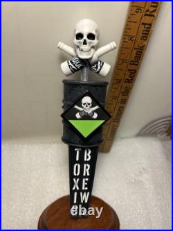 TOXIC BREW COMPANY TOXIC RADIOACTIVE WASTE BARREL & SKULL beer tap handle. OHIO