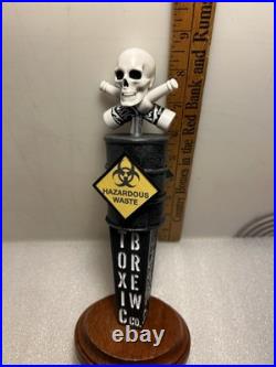 TOXIC BREW COMPANY TOXIC RADIOACTIVE WASTE BARREL & SKULL beer tap handle. OHIO