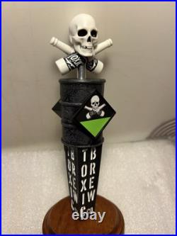 TOXIC BREW COMPANY TOXIC RADIOACTIVE WASTE BARREL & SKULL beer tap handle. OHIO
