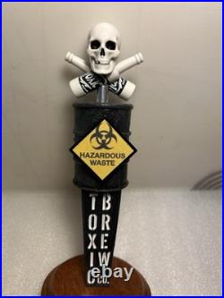 TOXIC BREW COMPANY TOXIC RADIOACTIVE WASTE BARREL & SKULL beer tap handle. OHIO