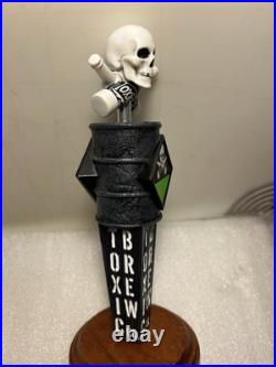 TOXIC BREW COMPANY TOXIC RADIOACTIVE WASTE BARREL & SKULL beer tap handle. OHIO