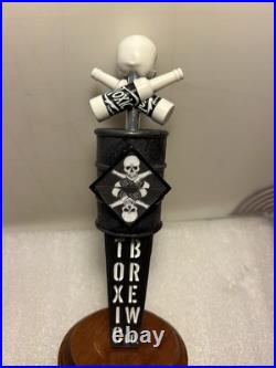TOXIC BREW COMPANY TOXIC RADIOACTIVE WASTE BARREL & SKULL beer tap handle. OHIO