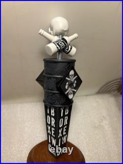 TOXIC BREW COMPANY TOXIC RADIOACTIVE WASTE BARREL & SKULL beer tap handle. OHIO